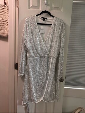 NWT sequin wrap dress